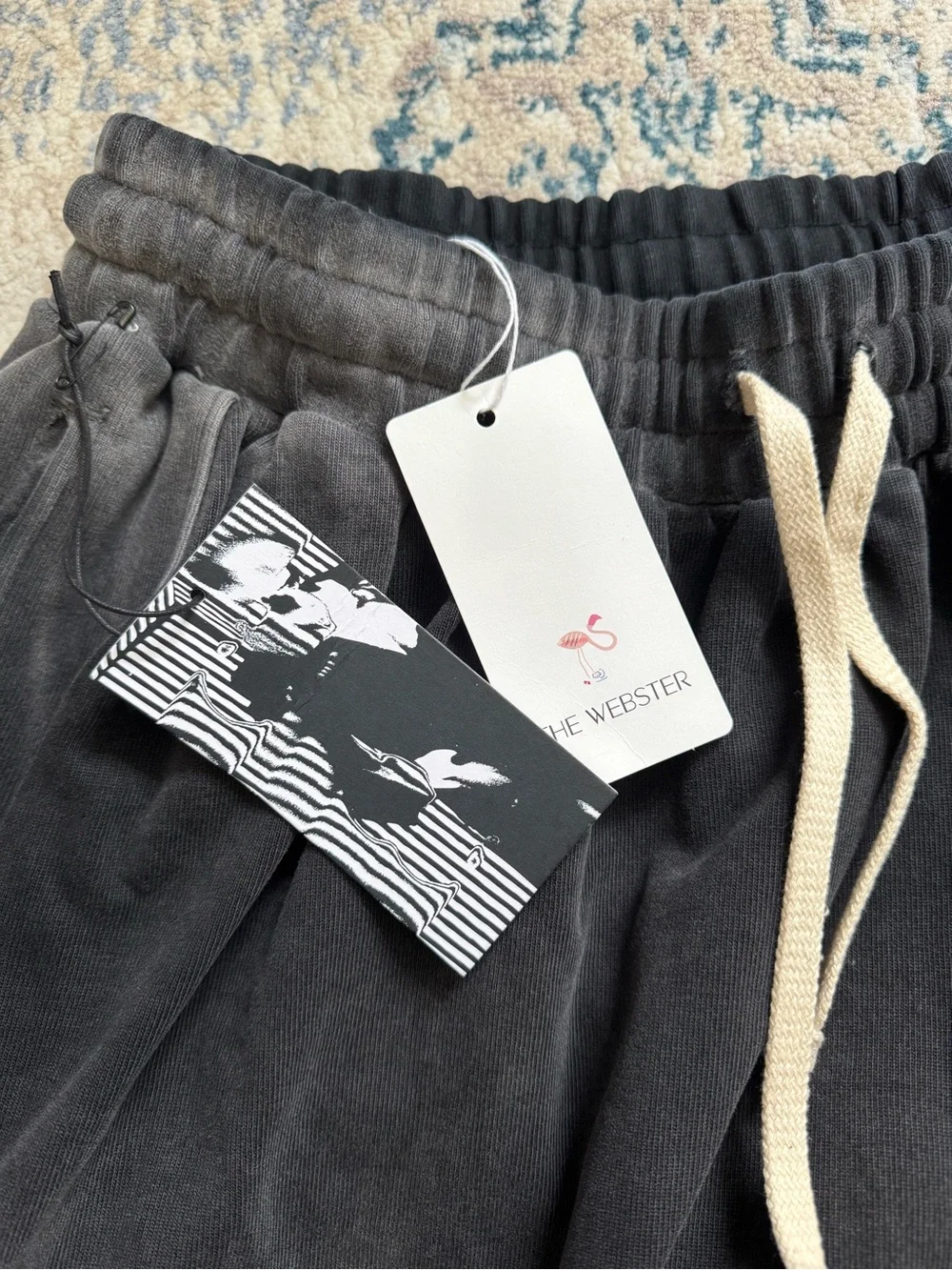 NWT Rivington Roi Rebis Fade Faster Flight Washed Black Sweatpants, Sz Large